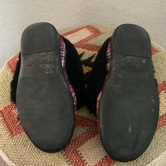 Coach Fiona Printed Fur Lined Shearling Moccasin Slippers Sz:7M - Picture 5 of 6
